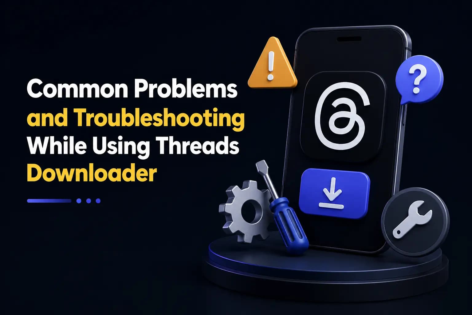 Common Threads Downloader problems and fixes: an invalid or private post link, a cached page, and a retried download that completes